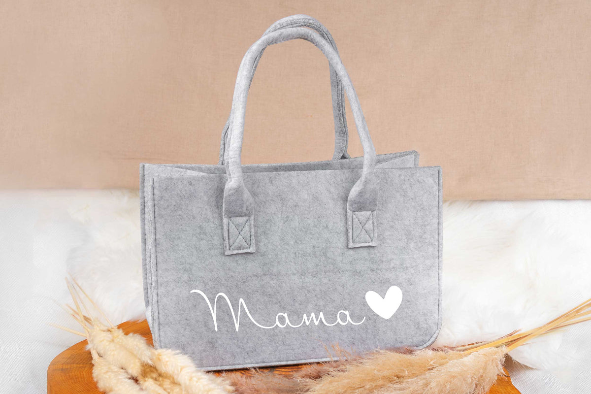 Filztasche personalisiert mit Name - Einkaufstasche, Shopper