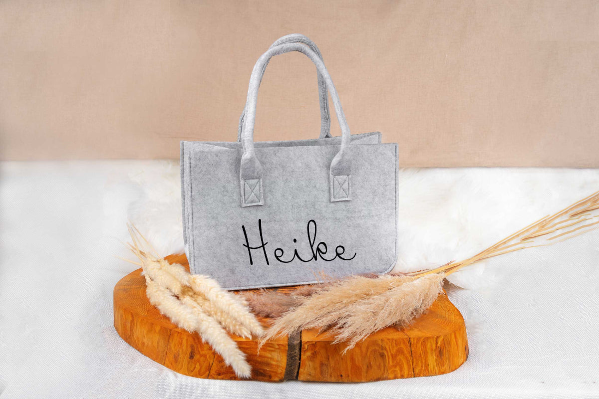 Filztasche personalisiert mit Name - Einkaufstasche, Shopper