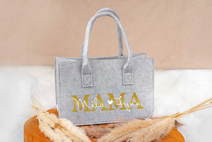 Tasche aus Filz personalisiert mit Name - Einkaufstasche, Shopper