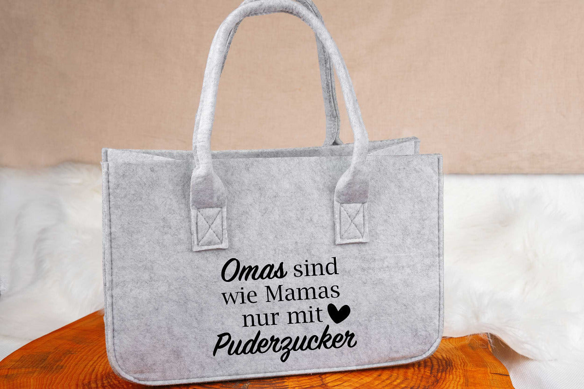 Tasche aus Filz personalisiert mit Name - Einkaufstasche, Shopper