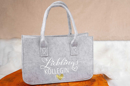 Tasche aus Filz personalisiert mit Name - Einkaufstasche, Shopper