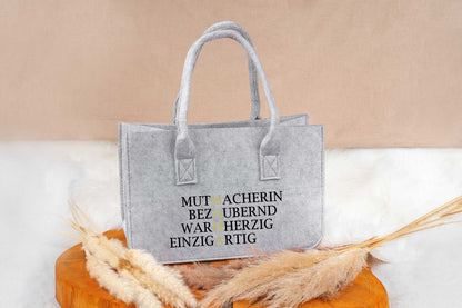 Tasche aus Filz personalisiert mit Name - Einkaufstasche, Shopper