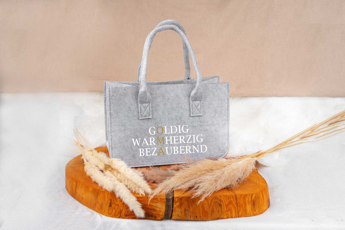 Tasche aus Filz personalisiert mit Name - Einkaufstasche, Shopper