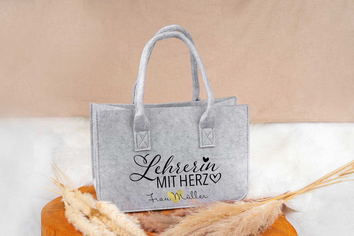 Filztasche personalisiert mit Name und vielen Motiven