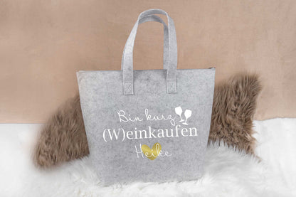 Tasche aus Filz personalisiert mit Name - Einkaufstasche, Shopper