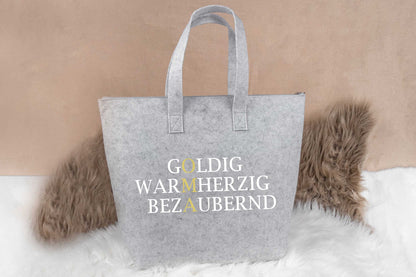 Tasche aus Filz personalisiert mit Name - Einkaufstasche, Shopper
