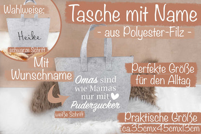 Tasche aus Filz personalisiert mit Name - Einkaufstasche, Shopper