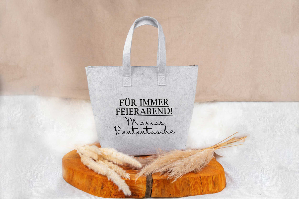 Tasche aus Filz personalisiert mit Name - Einkaufstasche, Shopper