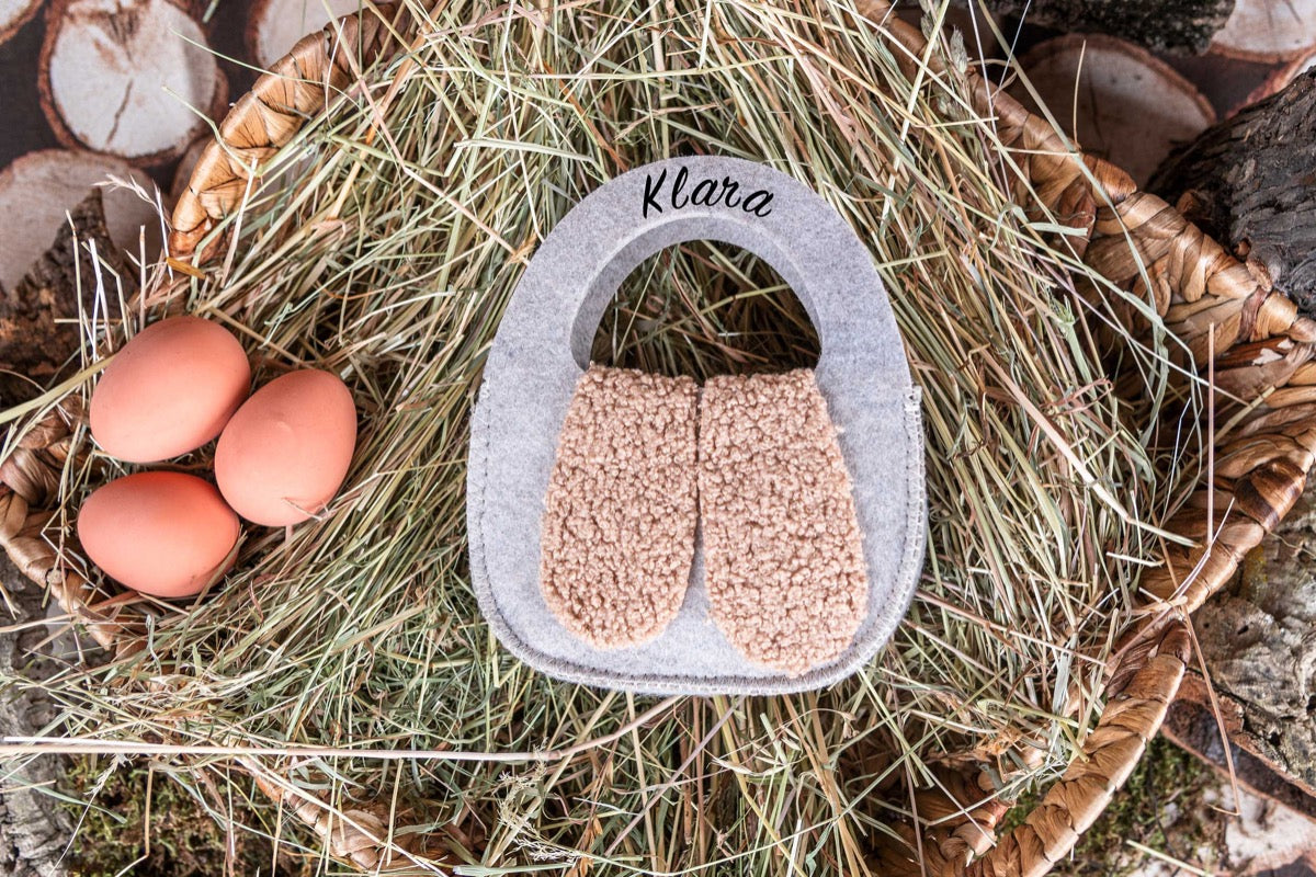 Personalisiertes Ostertäschchen mit Namen und Schlappohren