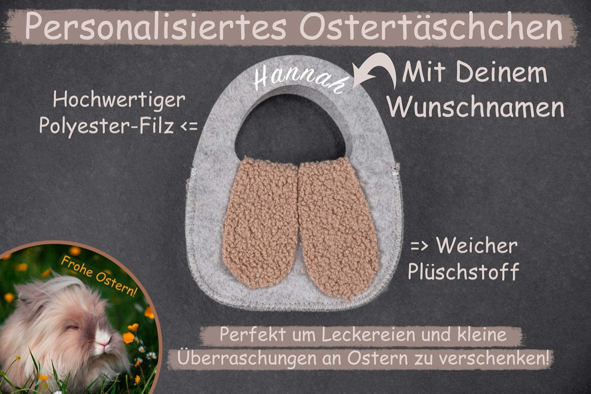 Personalisiertes Ostertäschchen mit Namen und Schlappohren