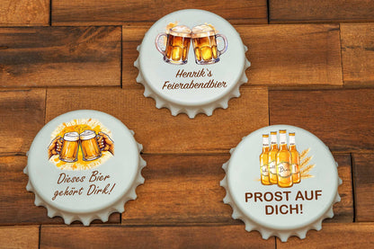 Flaschenöffner Kronkorken personalisiert bunt