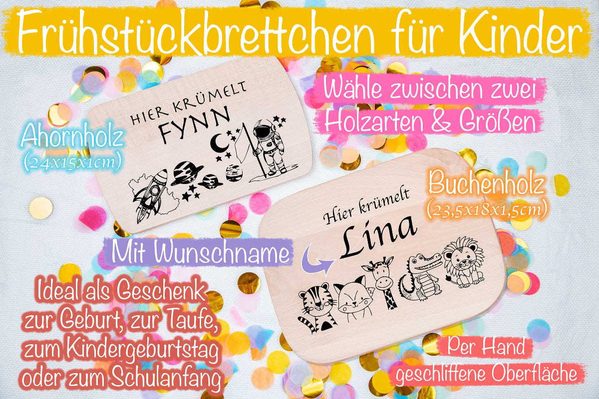 Frühstücksbrett personalisiert für Kinder