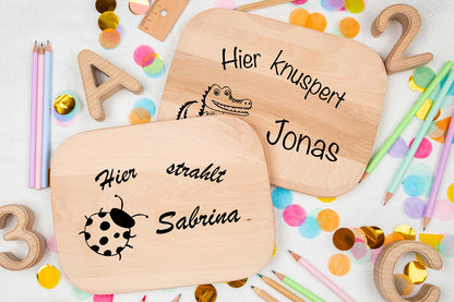 Personalisiertes Frühstücksbrett für Kinder