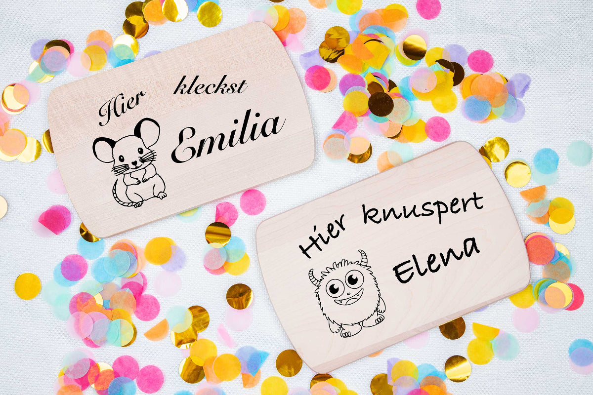Personalisiertes Frühstücksbrett für Kinder