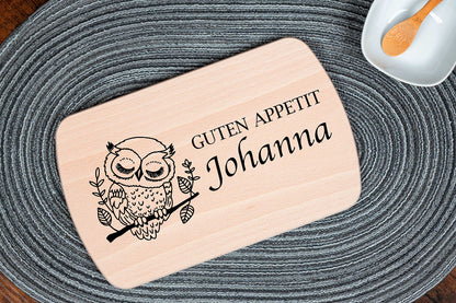 Frühstücksbrett personalisiert für Kinder mit Tiermotiven