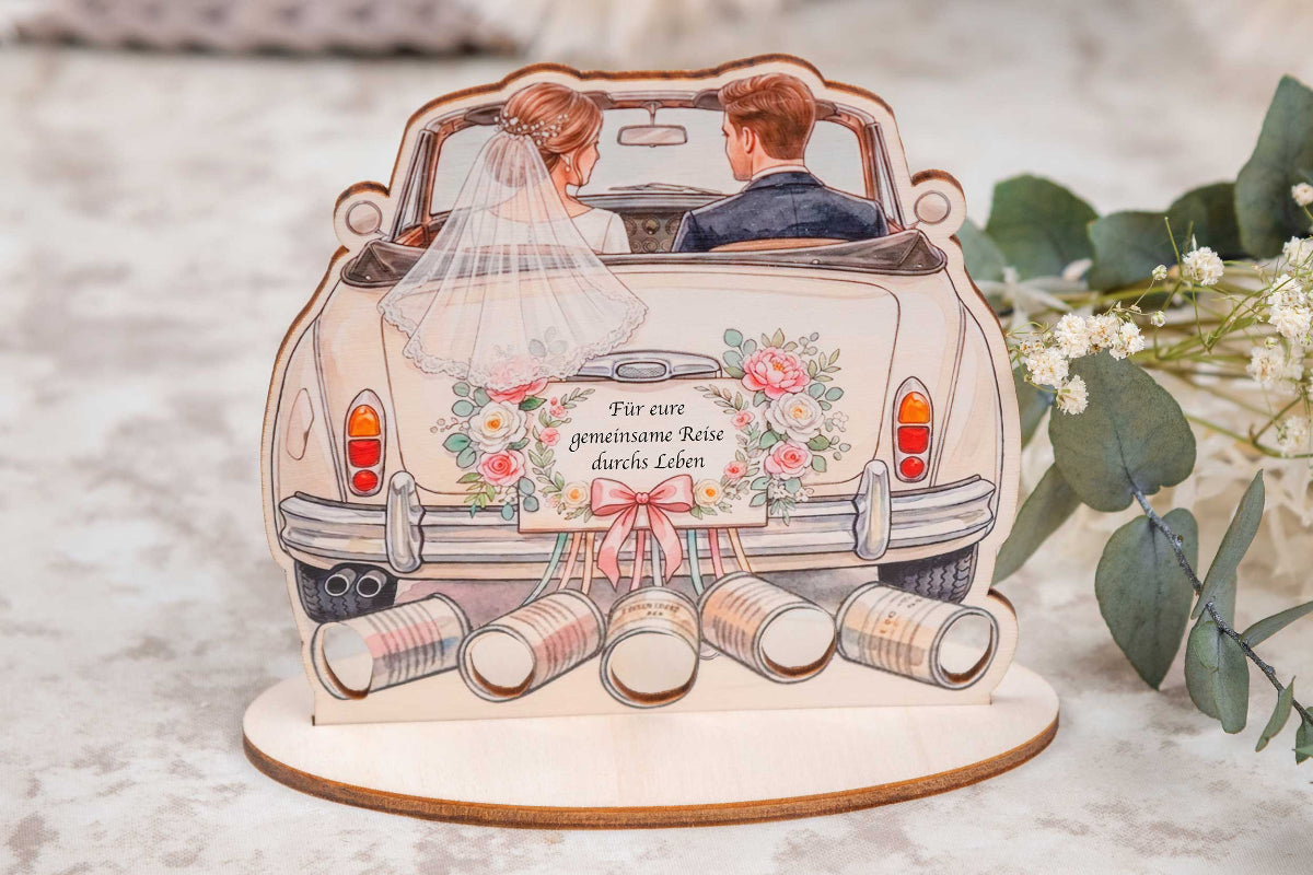 Geldgeschenk zur Hochzeit personalisiert • Hochzeitsauto