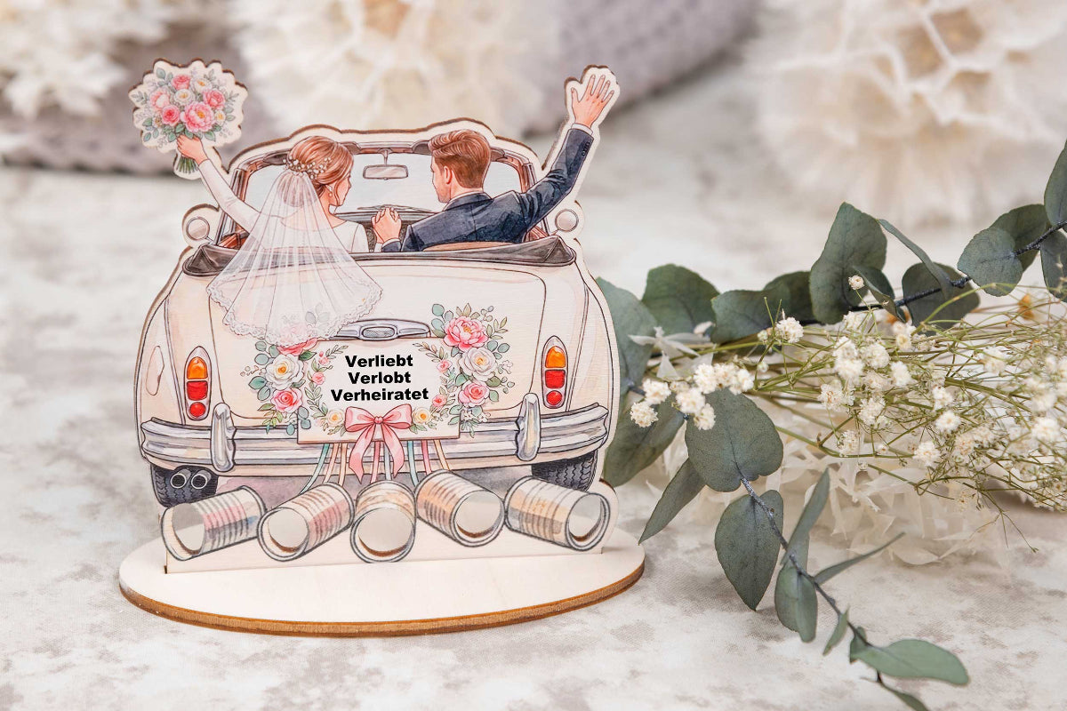Geldgeschenk zur Hochzeit personalisiert • Hochzeitsauto