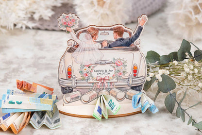 Geldgeschenk zur Hochzeit personalisiert • Hochzeitsauto