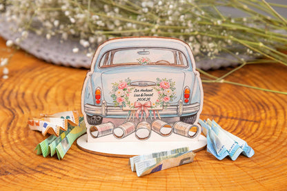 Geldgeschenk zur Hochzeit personalisiert • Hochzeitsauto
