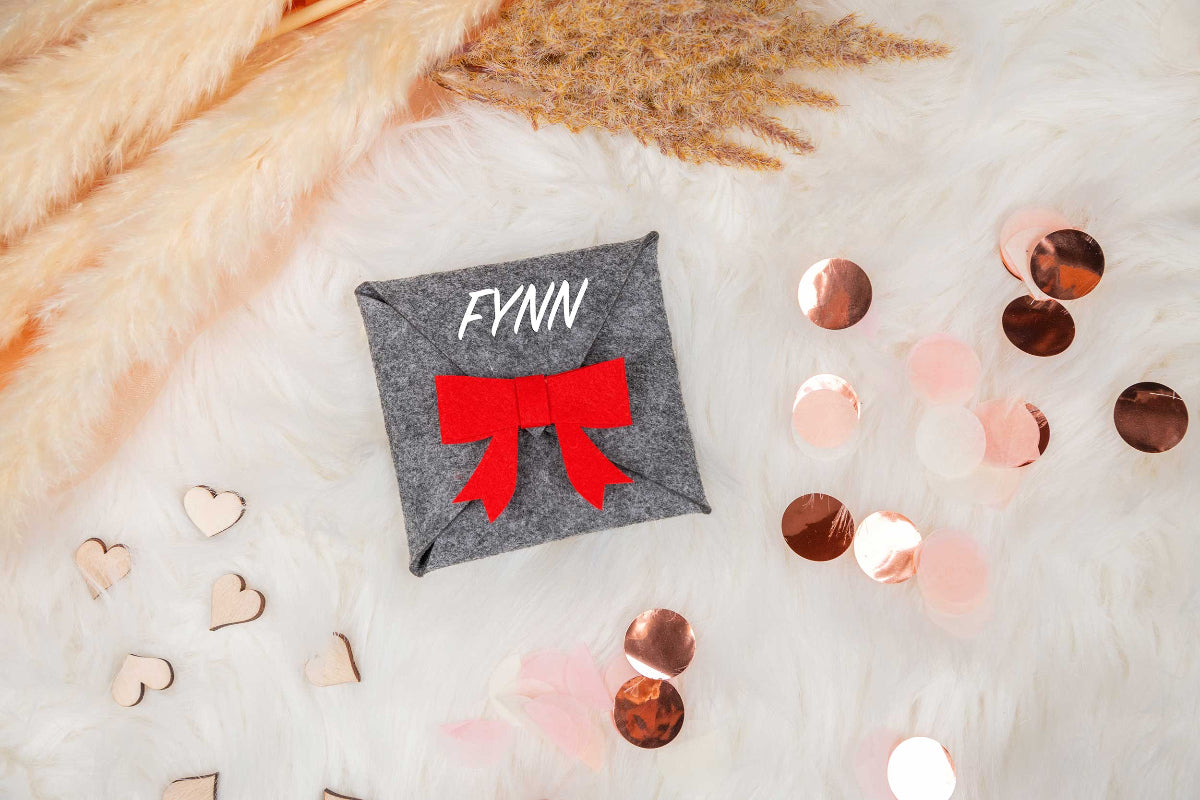 Geldgeschenk Schleife personalisiert als Täschchen