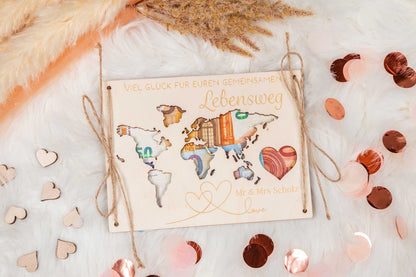 Geldgeschenk Reisegeld personalisiert mit Gravur