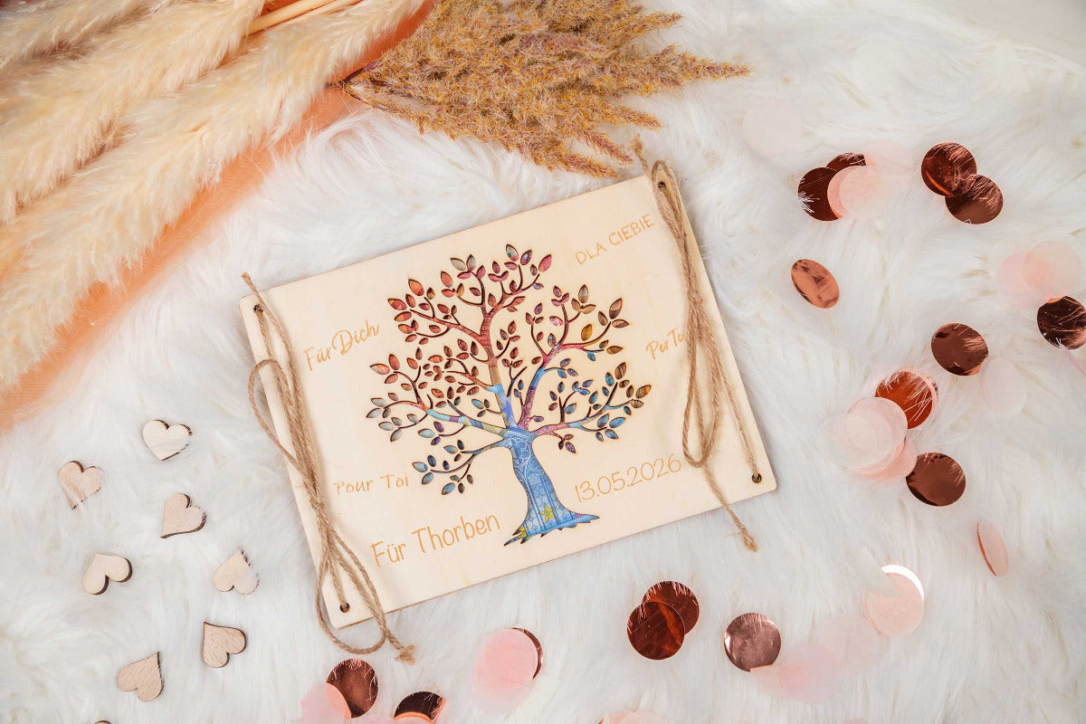 Geldgeschenk Reisegeld personalisiert mit Gravur