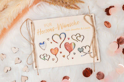 Geldgeschenk Herzenswünsche personalisiert mit Gravur