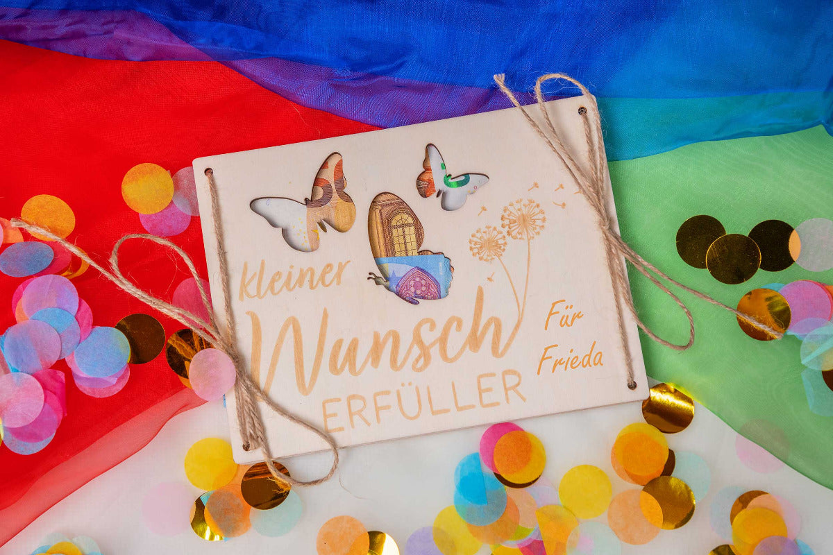 Geldgeschenk zur Hochzeit personalisiert mit Gravur - Gemeinsamer Lebensweg