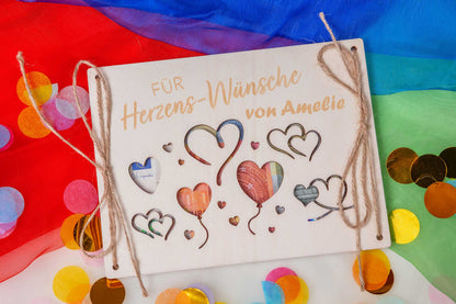 Geldgeschenk zur Hochzeit personalisiert mit Gravur - Gemeinsamer Lebensweg
