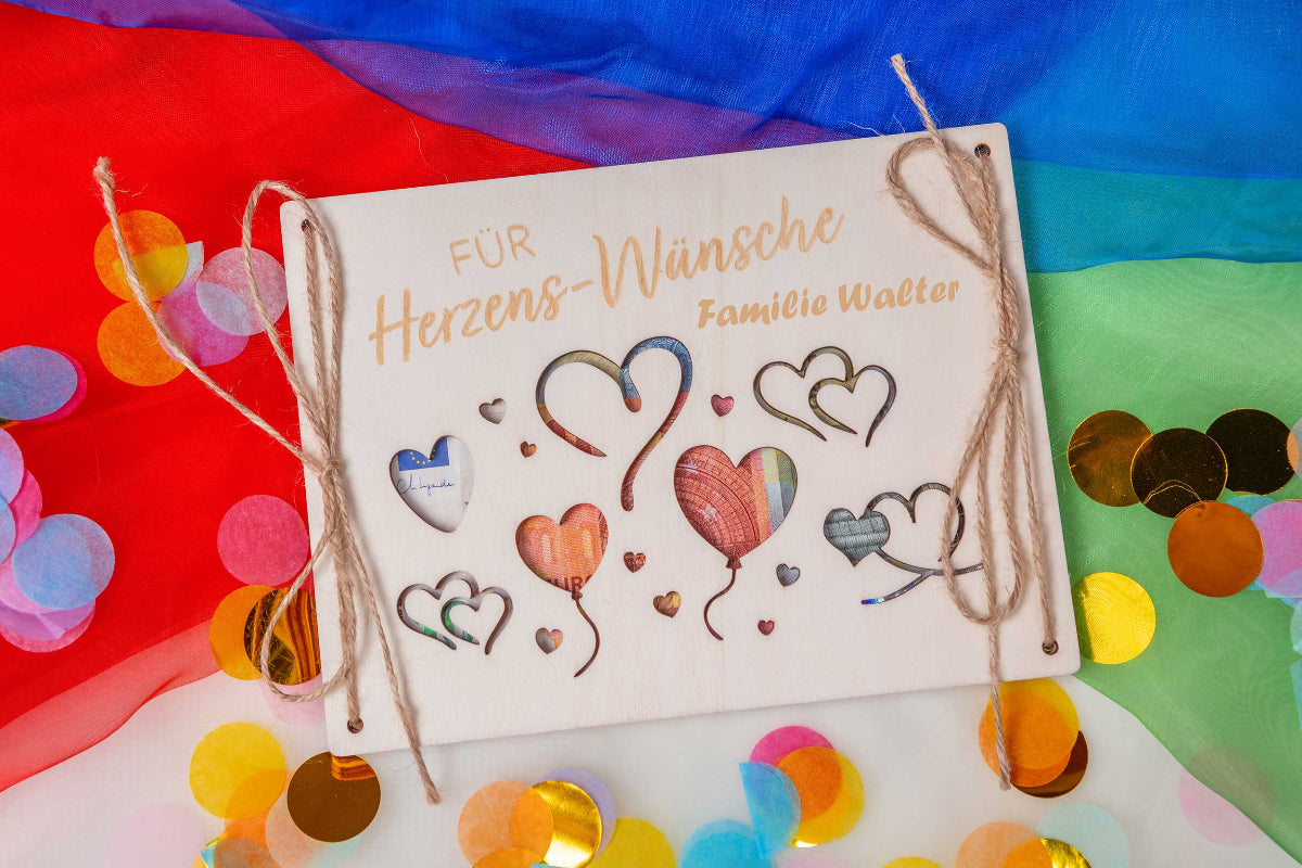 Geldgeschenk Reisegeld personalisiert mit Gravur