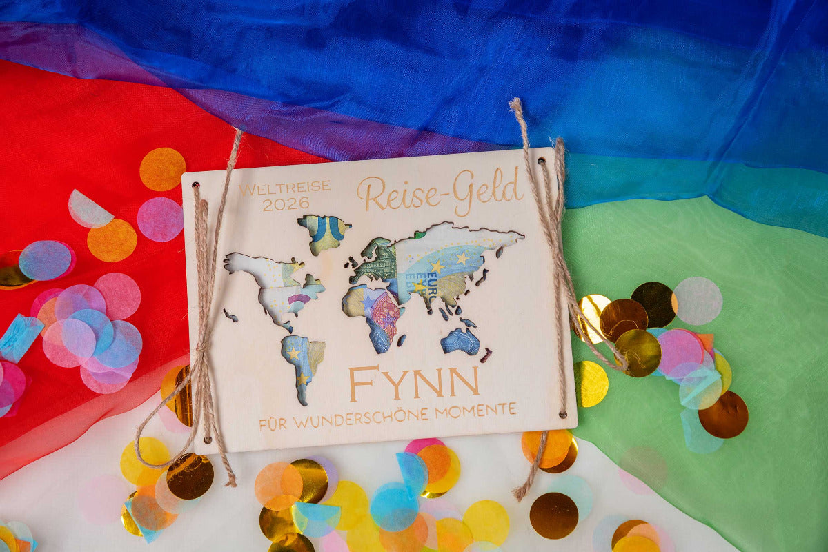 Geldgeschenk Geburtstag personalisiert mit Gravur - Happy Birthday