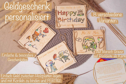 Geldgeschenk Reisegeld personalisiert mit Gravur