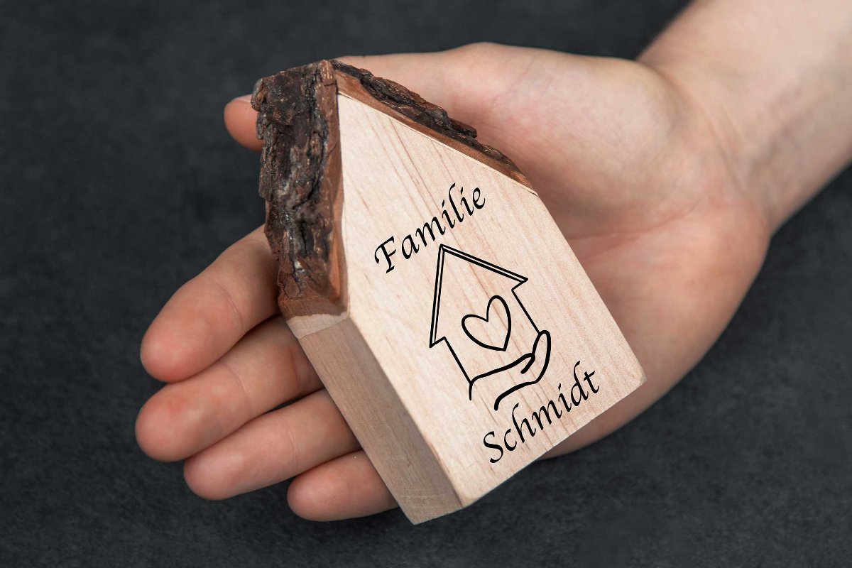 Einzugsgeschenk Häuser mit Deiner Wunschgravur personalisiert - Hochzeitsgeschenk