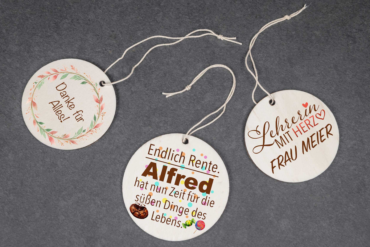 Holz Anhänger personalisiert - Personalisierter Anhänger