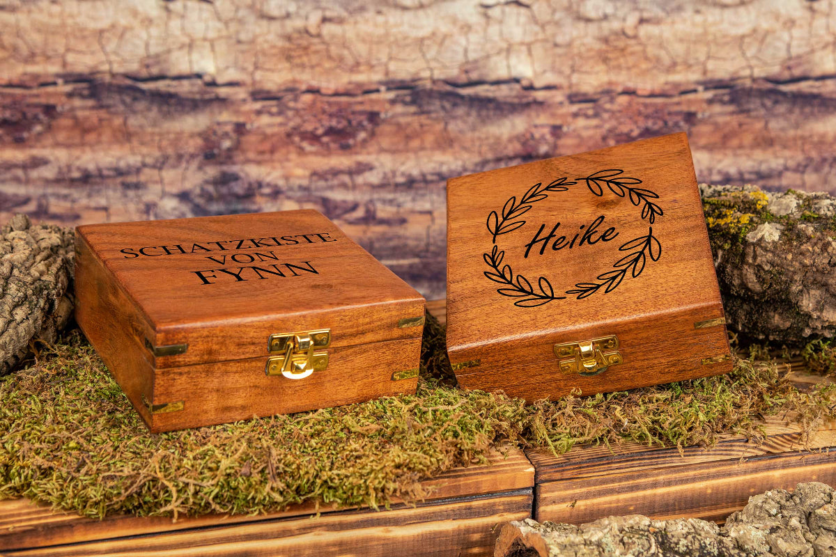 Schatzkiste personalisiert mit Deiner Wunschgravur - Holzkiste