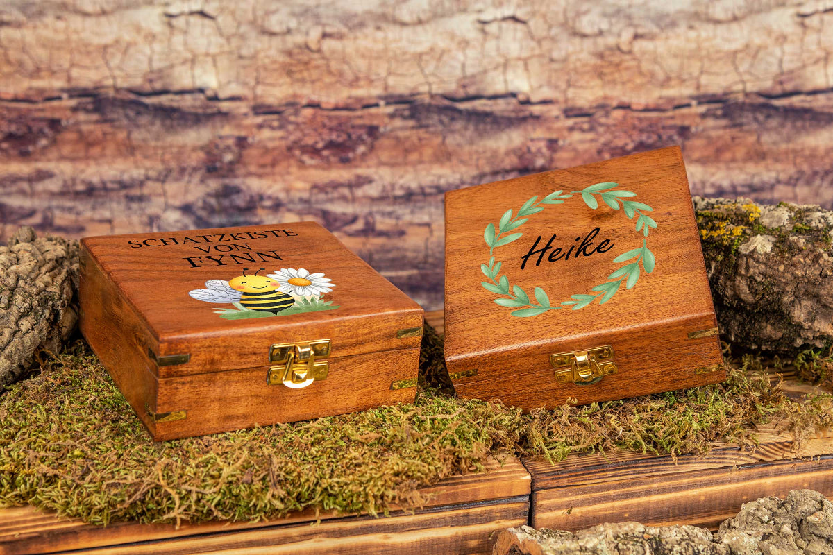 Schatzkiste Hochzeit personalisiert mit Deinem Wunschtext - Holzkiste