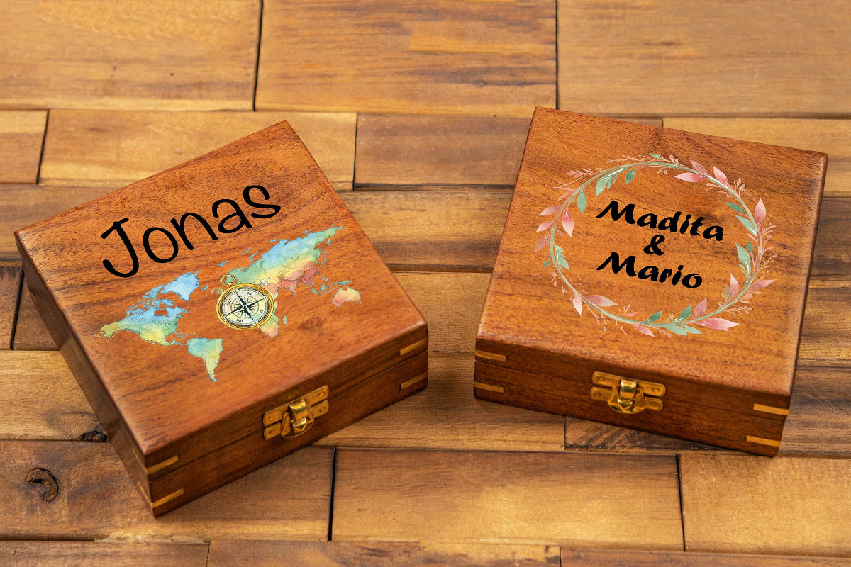 Schatzkiste Hochzeit personalisiert mit Deinem Wunschtext - Holzkiste
