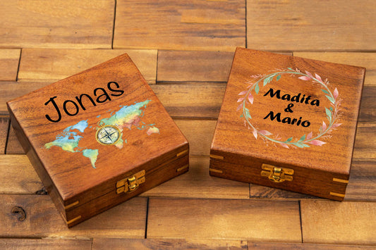 Schatzkiste personalisiert mit Deinem Wunschtext - Holzkiste