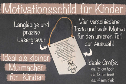 Holzschild Mutmacher ideal zur Einschulung