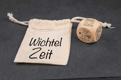 Wichtelwürfel passend für Advent und Weihnachten mit Gravur