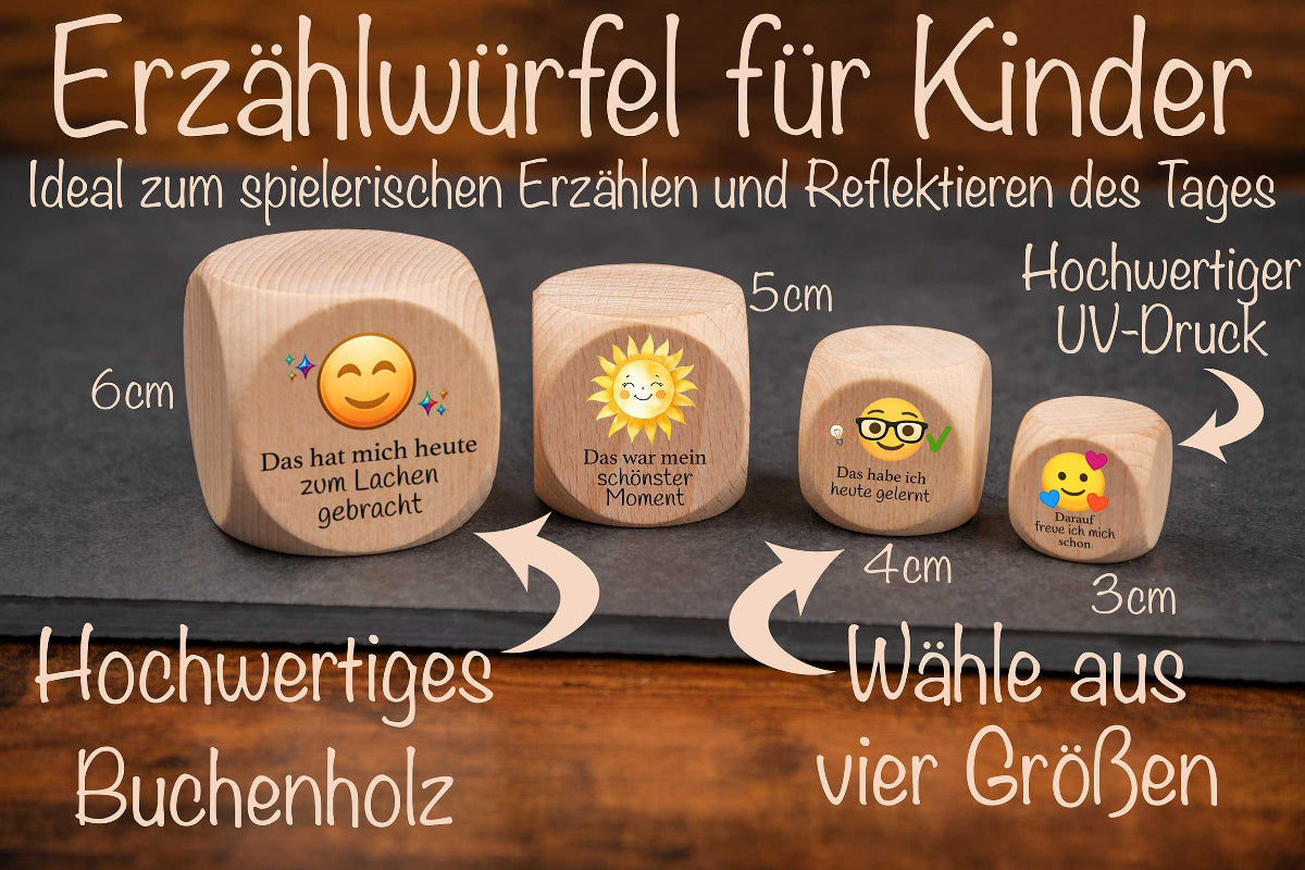 Erzählwürfel für Kinder mit bunten Motiven