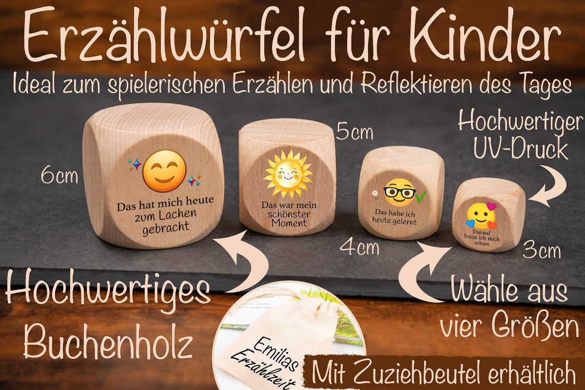 Erzählwürfel für Kinder mit bunten Motiven