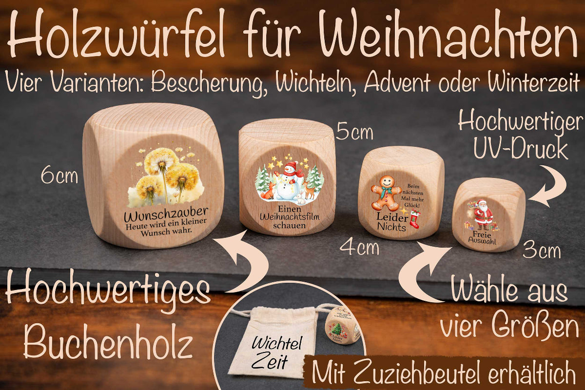 Bescherungswürfel für Weihnachten personalisiert • Heiligabend Bescherung