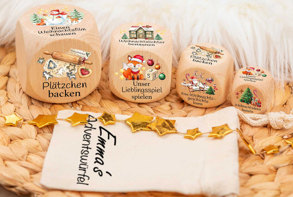 Bescherungswürfel für Weihnachten personalisiert • Heiligabend Bescherung