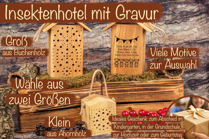 Insektenhotel personalisiert mit Gravur
