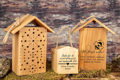 Insektenhotel personalisiert mit Gravur