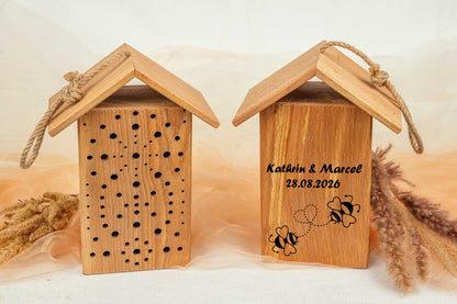 Insektenhotel personalisiert mit Gravur