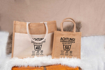 Tasche aus Jute personalisiert mit vielen Designs - Einkaufstasche