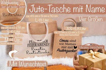 Tasche aus Jute personalisiert mit vielen Designs - Einkaufstasche