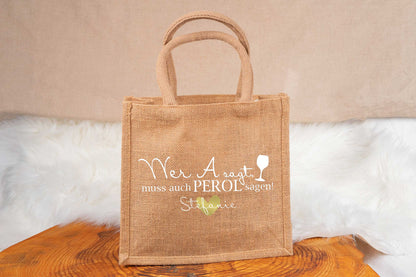 Tasche aus Jute personalisiert mit vielen Designs - Einkaufstasche